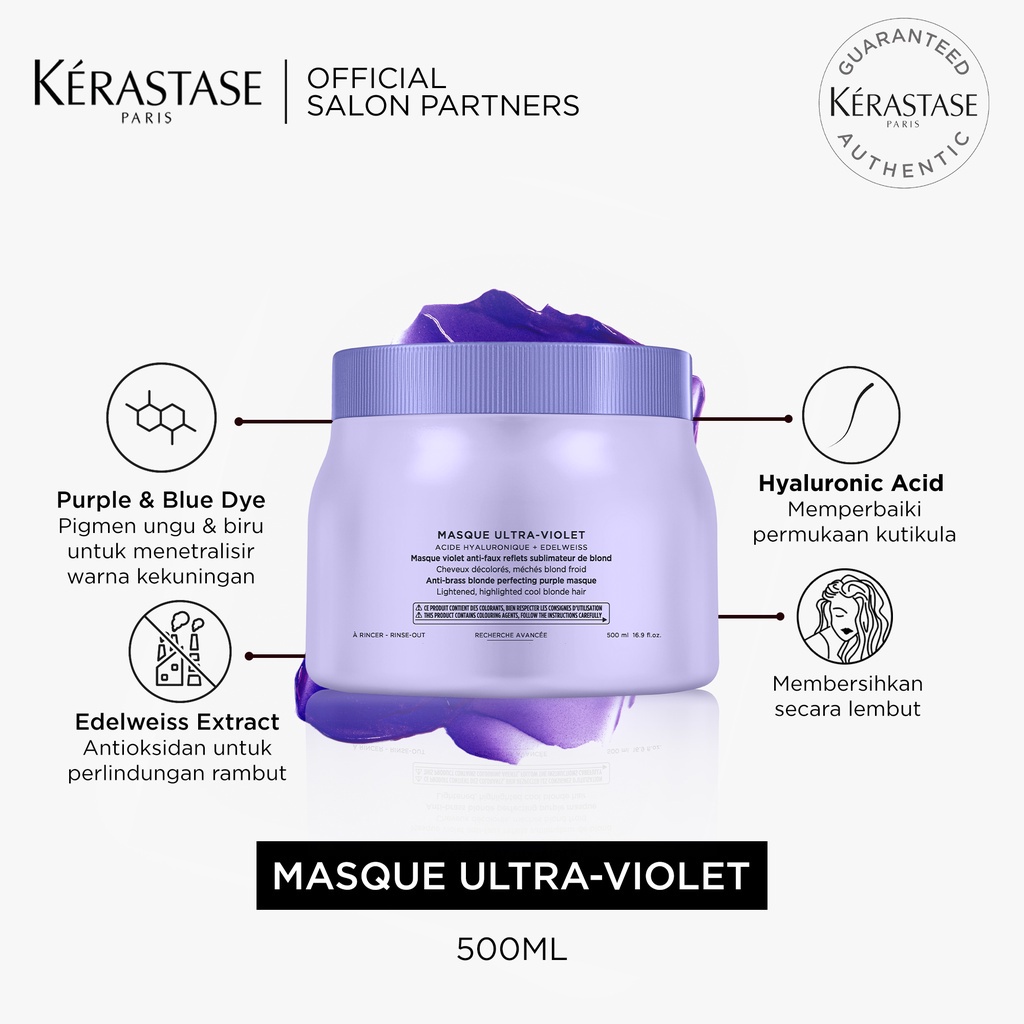 Kerastase Masque Ultra Violet 500ml Masker Rambut Dibleach