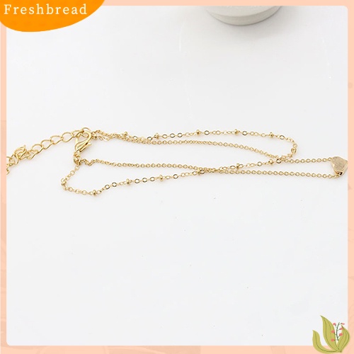 &lt; Freshbread &gt; Gelang Kaki Bentuk Cinta Hati Wanita Rantai Lapisan Ganda Sexy Foot Anklet