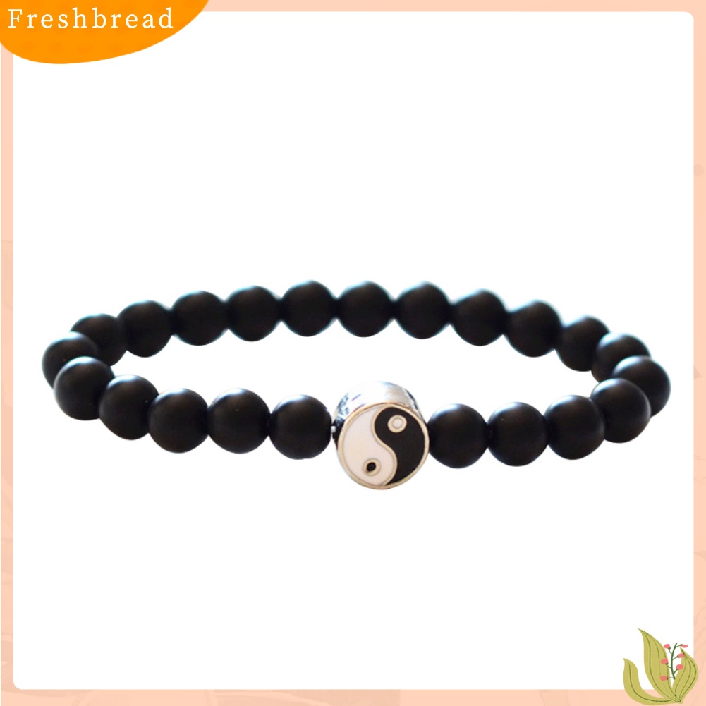 &lt; Freshbread &gt; Fashion Klasik Putaran Yin Yang Beads Unisex Gelang Pecinta Pasangan Perhiasan Hadiah