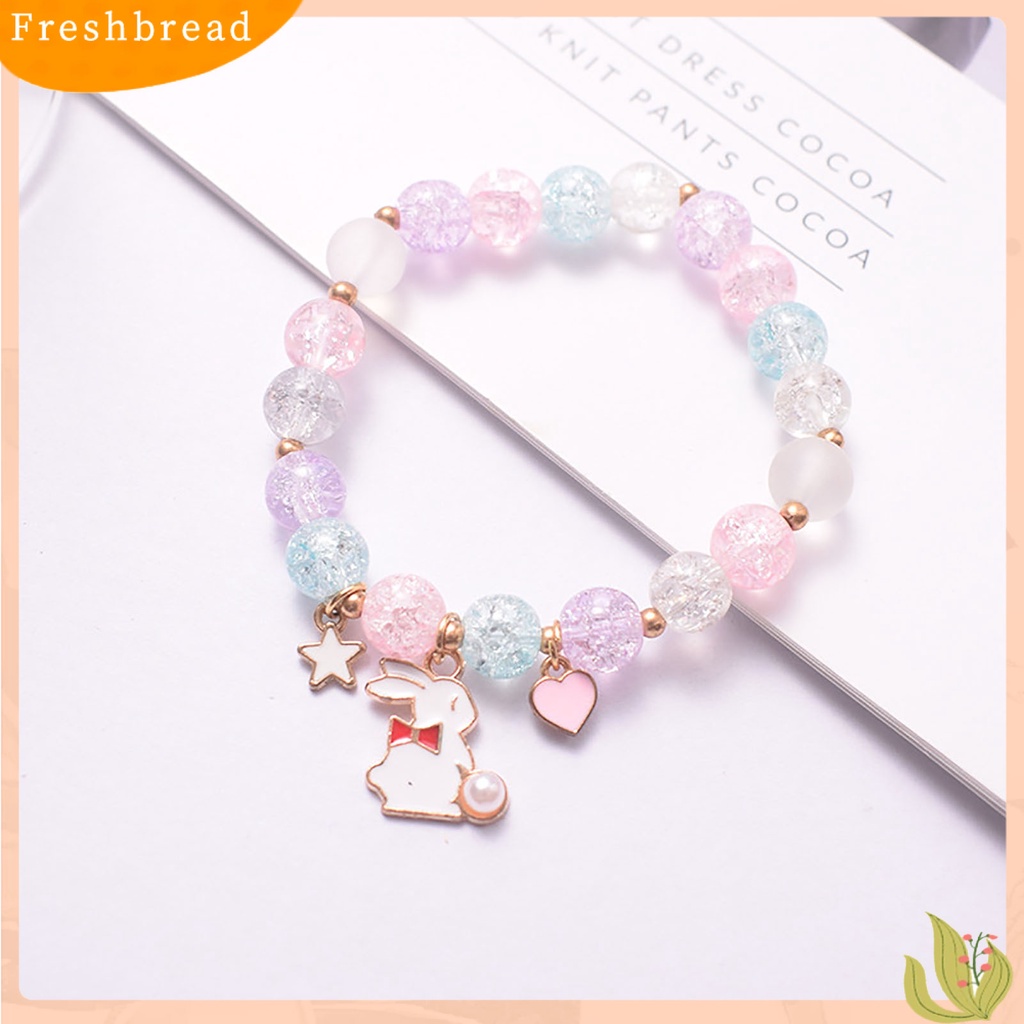 &lt; Freshbread &gt; Wanita Gelang Kartun Liontin Manik-Manik Tali Elastis Hias Anti Luntur Perhiasan Hadiah Handmade Warna-Warni Kristal Imitasi Pesona Gelang Aksesoris Fashion Untuk Pacaran