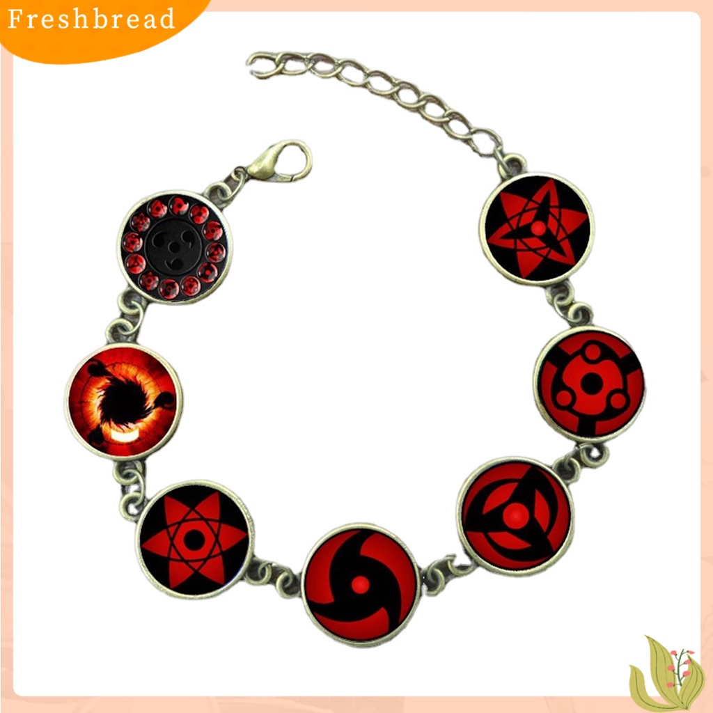 &lt; Freshbread &gt; Gelang Anime Kartun Permata Imitasi Geometris Adjustable Ekstensi Rantai Hadiah Hias Anime Naruto Sharingan Mata Cosplay Liontin Rantai Gelang Kehidupan Sehari-Hari