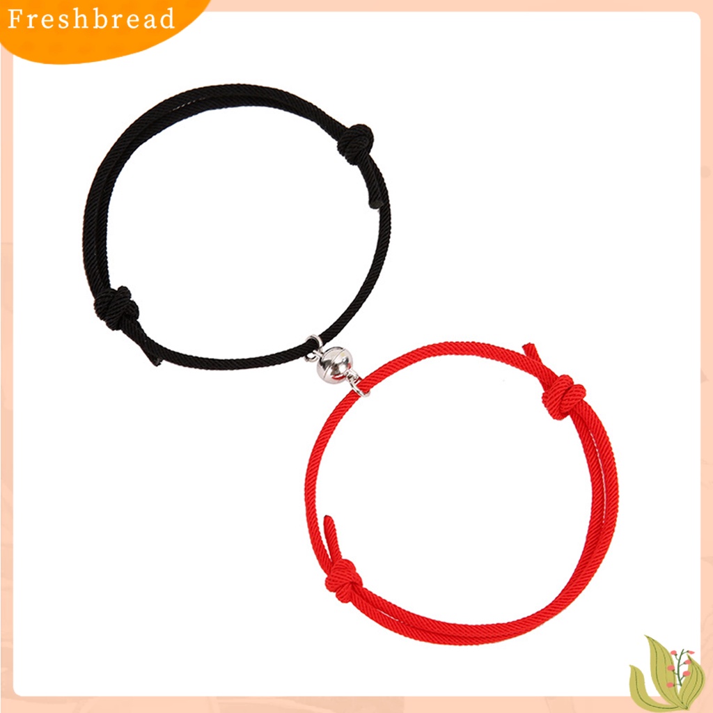 &lt; Freshbread &gt; 1pasang Gelang Pasangan Tenun Attract Tali Tangan Kekasih Jarak Jauh