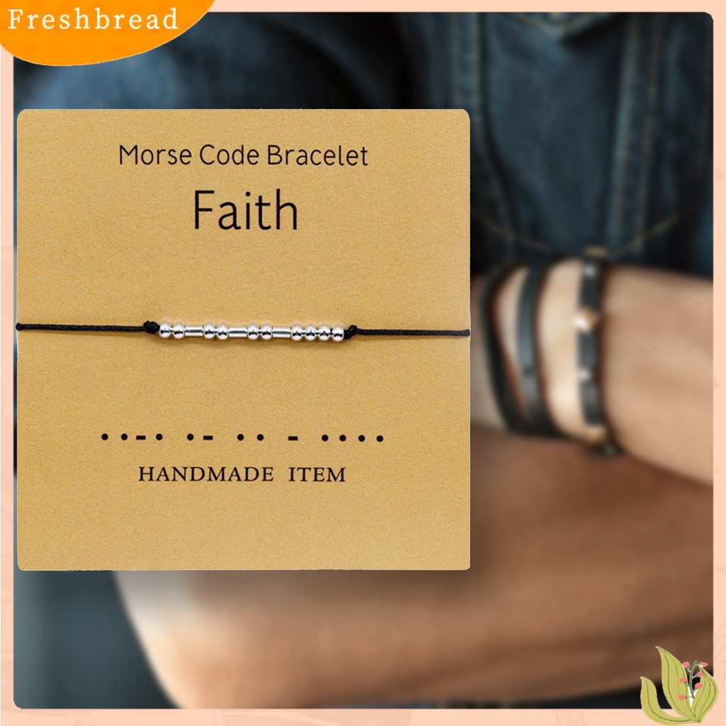 &lt; Freshbread &gt; Unisex Fashion Adjustable Morse Kode Gelang Persahabatan Perhiasan Dekorasi