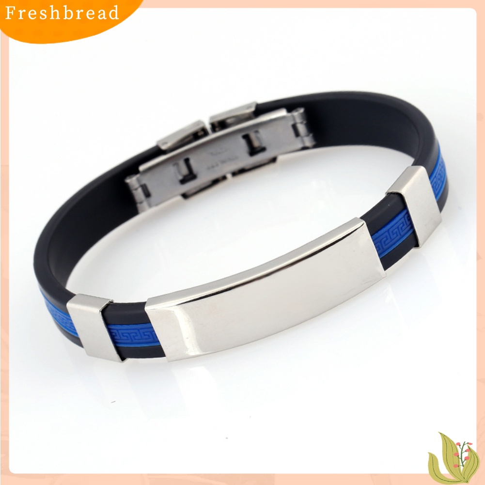 &lt; Freshbread &gt; Fashion Silikon Gelang Gelang Pria Adjustable Bangle Perhiasan Hadiah Ulang Tahun