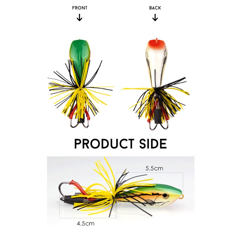 Shilihui Umpan Pancing Jumping Frog Lure Topwater Lure 5.5cm 9g Double Strong Action Hooks Jump Set Alat Pancing Umpan Katak