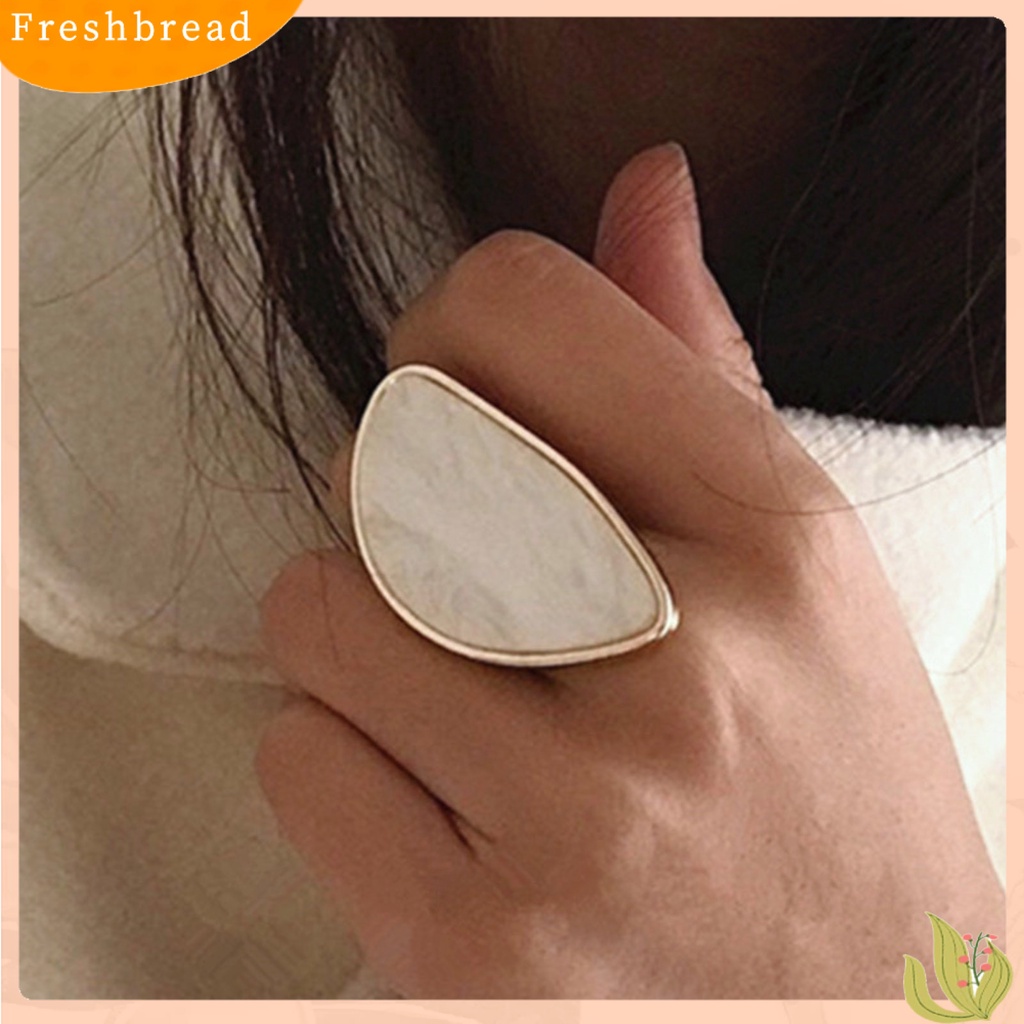 &lt; Freshbread &gt; Cincin Fashion Warna Cerah Artistik Hias Agate Decor Open Ring Untuk Pesta