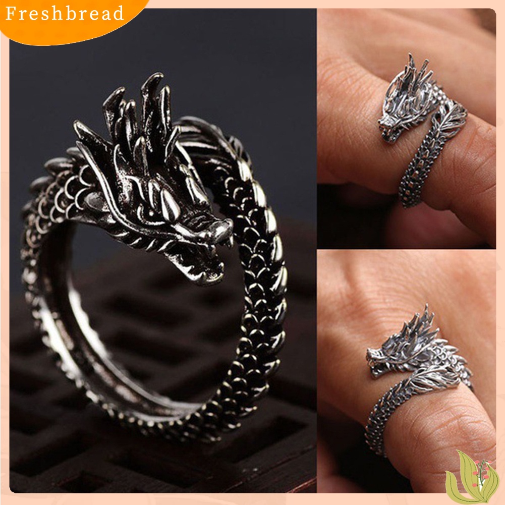 &lt; Freshbread &gt; Punk Pria Cina Pembukaan Yang Dapat Disesuaikan Jari Cincin Cosplay Perhiasan Hadiah