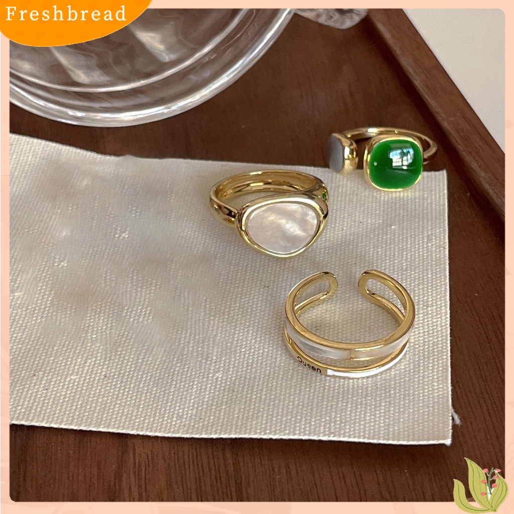 &lt; Freshbread &gt; Cincin Jari Pembukaan Perhiasan Adjustable Cincin Geometris Gaya Jepang Indah Anti Luntur Untuk Pesta