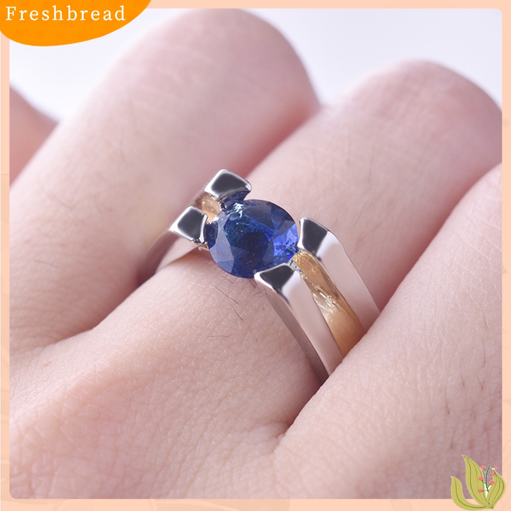 &lt; Freshbread &gt; Wanita Safir Imitasi Bertatahkan Geometris Jari Cincin Pernikahan Lamaran Perhiasan Hadiah