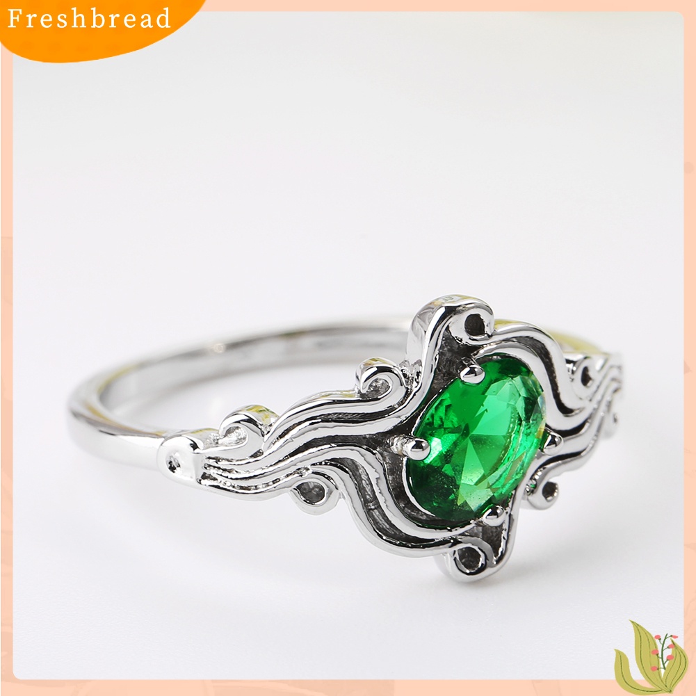 &lt; Freshbread &gt; Elegan Pernikahan Pengantin Pesta Aksesori Lady Berlian Imitasi Bertatahkan Cincin Perhiasan