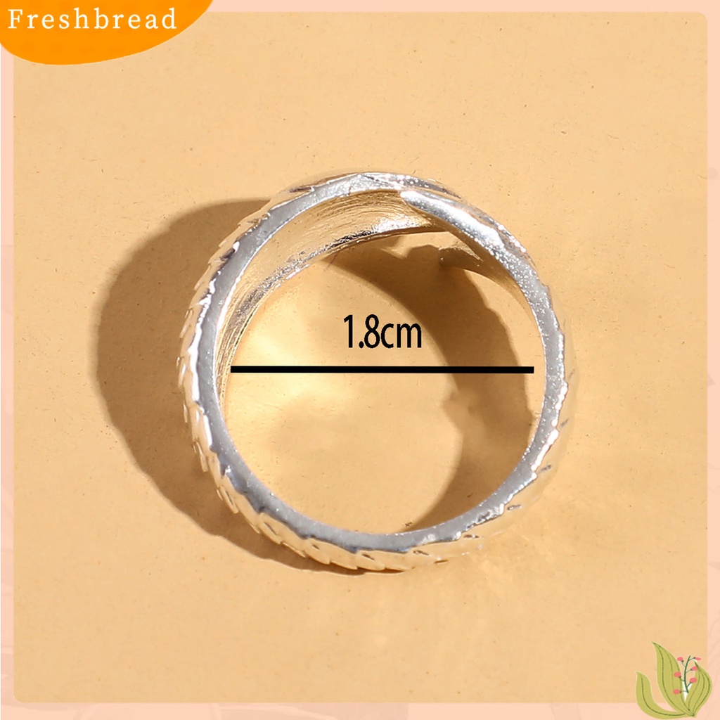 &lt; Freshbread &gt; Lady Ring Lebar Ukir Kokoh Warna Perak Ikan Adjustable Ring Perhiasan Aksesoris