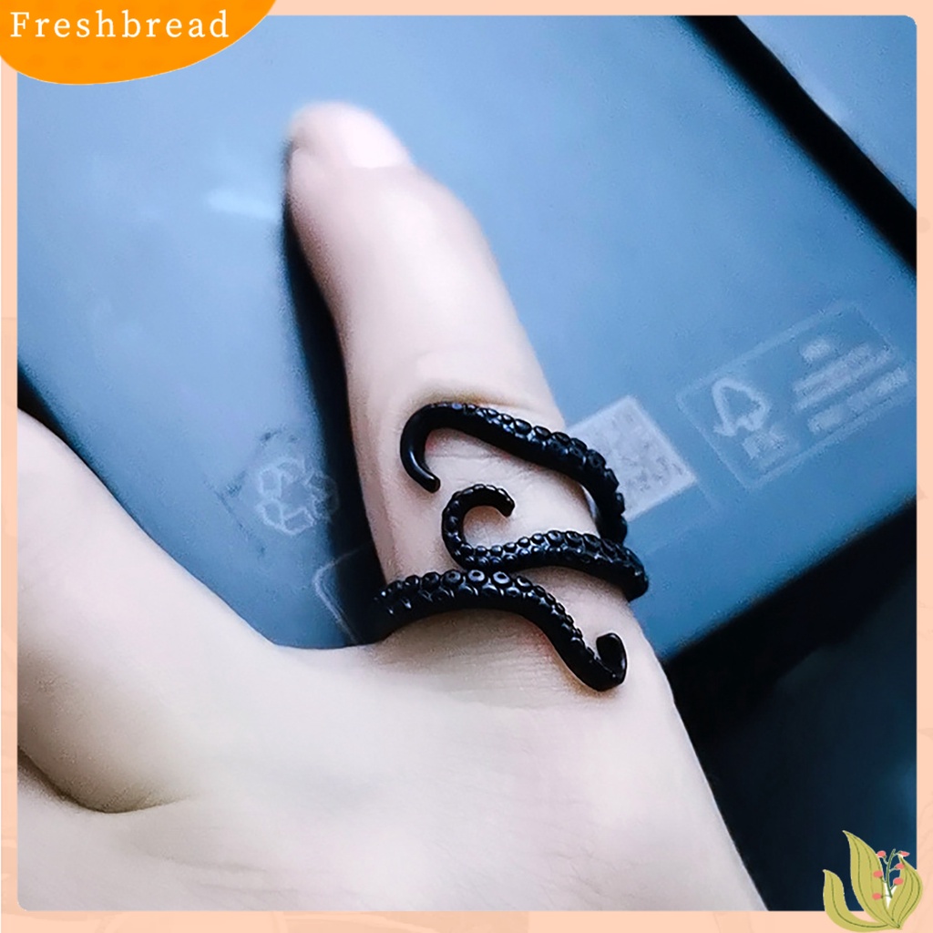 &lt; Freshbread &gt; Sederhana Punk Adjustable Bentuk Gurita Jari Cincin Pria Cincin Perhiasan Aksesori