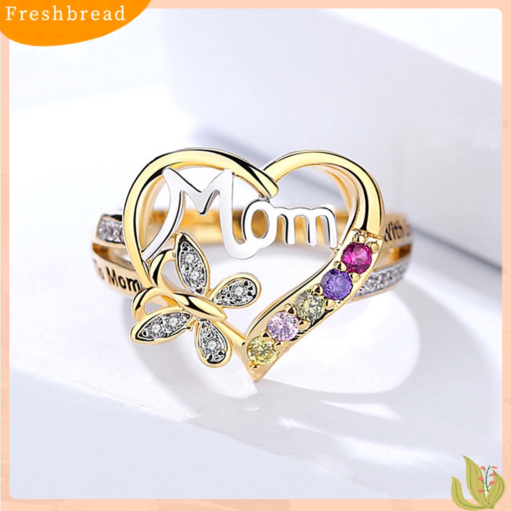 &lt; Freshbread &gt; Cincin Jari Berlian Imitasi Emerald Pengerjaan Halus Shiny Knuckle Ring Untuk Ibu