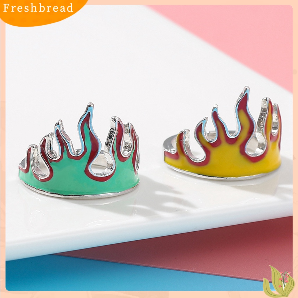 &lt; Freshbread &gt; Cincin Pembukaan Vintage Adjustable Alloy Anti-Cacat Unisex Stylish Flame Open Finger Rings Untuk Pesta