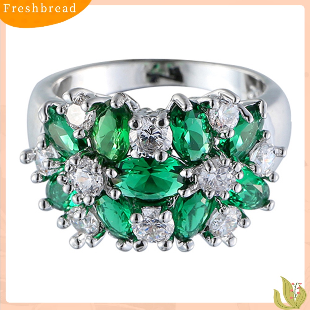 &lt; Freshbread &gt; Wanita Fashion925 Sterling Perak Berlapis Berlian Imitasi Pernikahan Knuckle Finger Ring