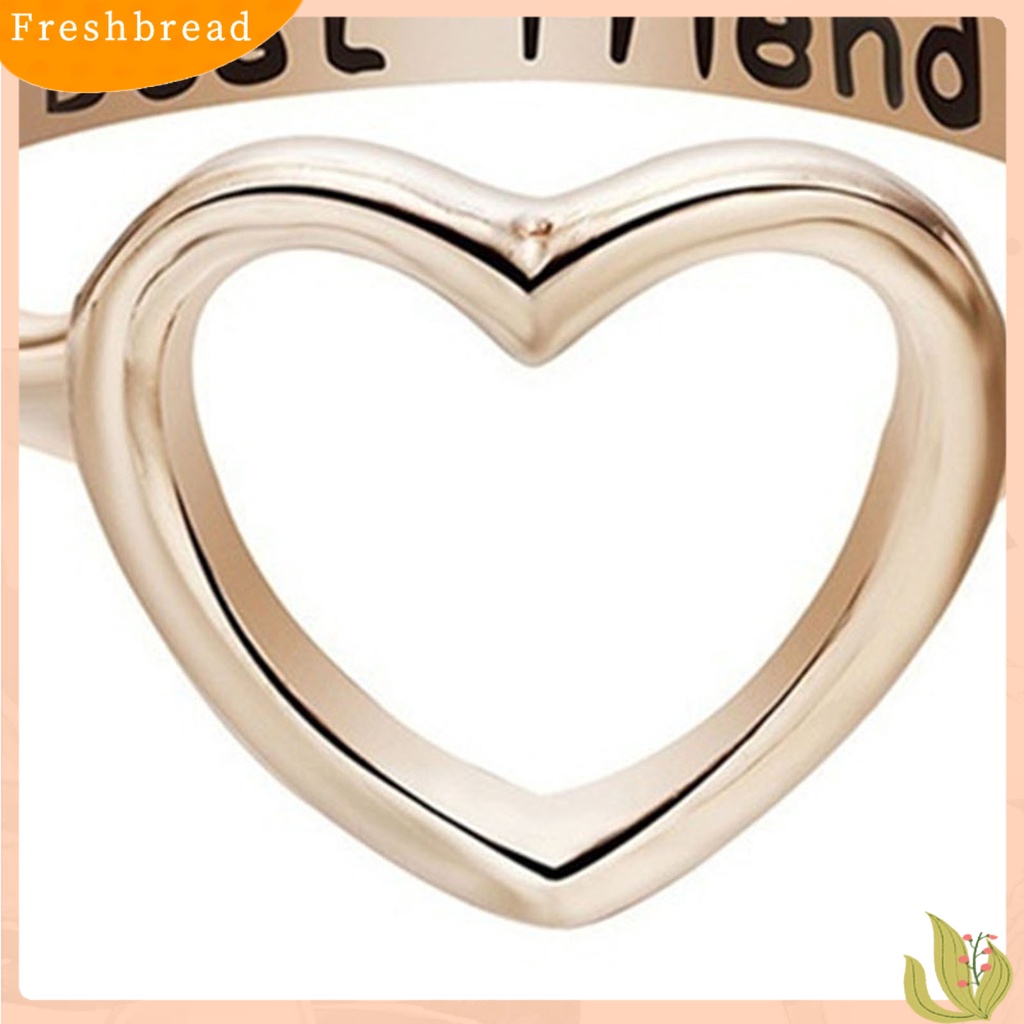 &lt; Freshbread &gt; Cincin Wanita Tahan Aus Desain Simple Bahan Alloy Hollow Bentuk Hati Jari Ring Untuk Pesta