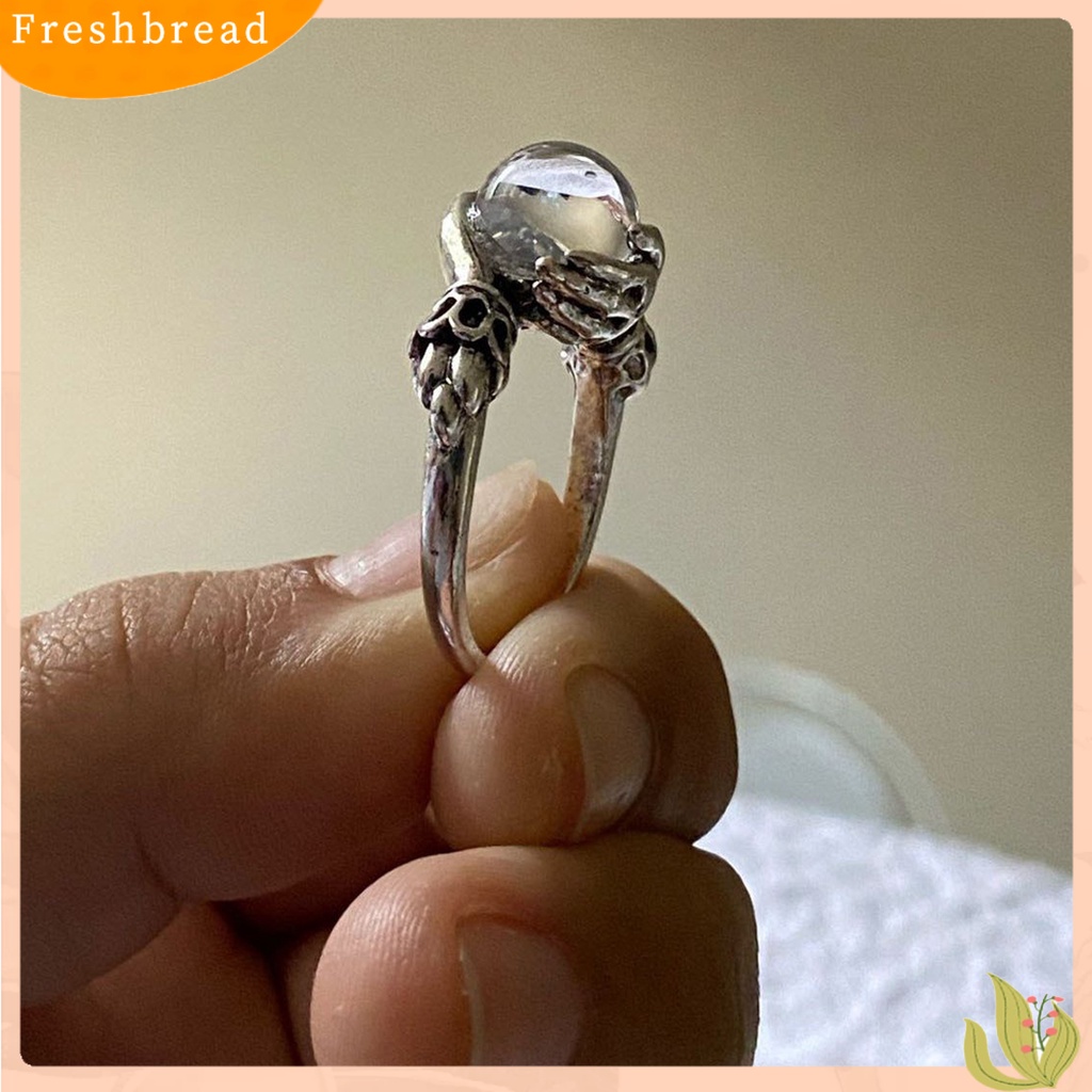 &lt; Freshbread &gt; Finger Band Gaya Barat Kepribadian Geometris Electroplating Batu Permata Buatan Hias Aksesori Vintage Tangan Memegang Cincin Keberuntungan Untuk Pesta