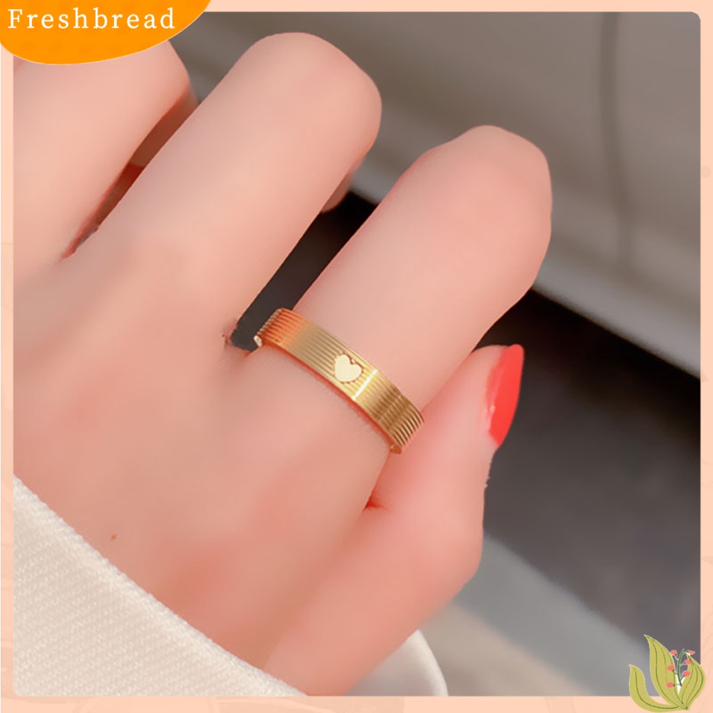 &lt; Freshbread &gt; Cincin Buku Jari Tahan Luntur Elektroplating Nomor Ukiran Temperamen Hypoallergenic Menghias Permukaan Halus Baja Titanium Jari Emas Cincin Perhiasan Aksesoris