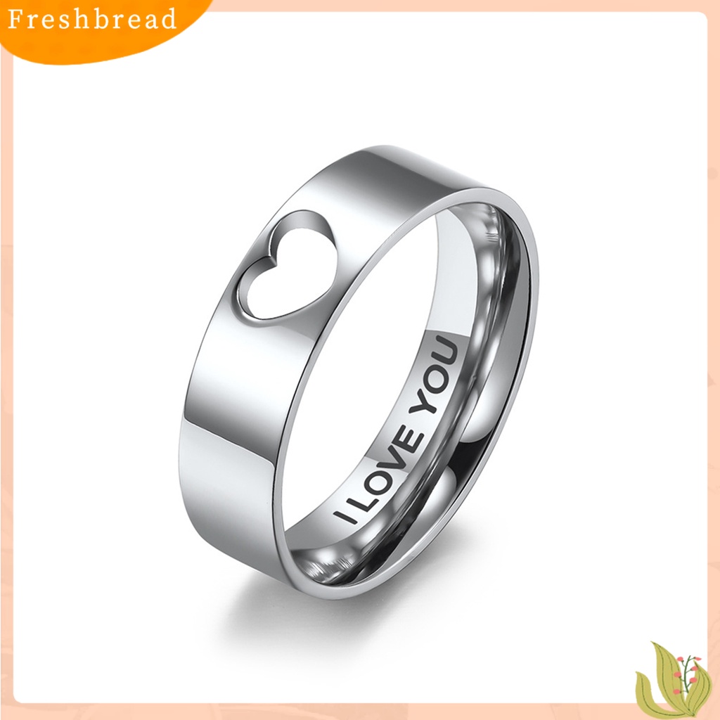 &lt; Freshbread &gt; 2Pcs Cincin Jari Electroplating Bright Luster Hollowed Heart High Polished Pengerjaan Indah Berdandan Permukaan Halus Yang Serasi Hati Janji Cincin