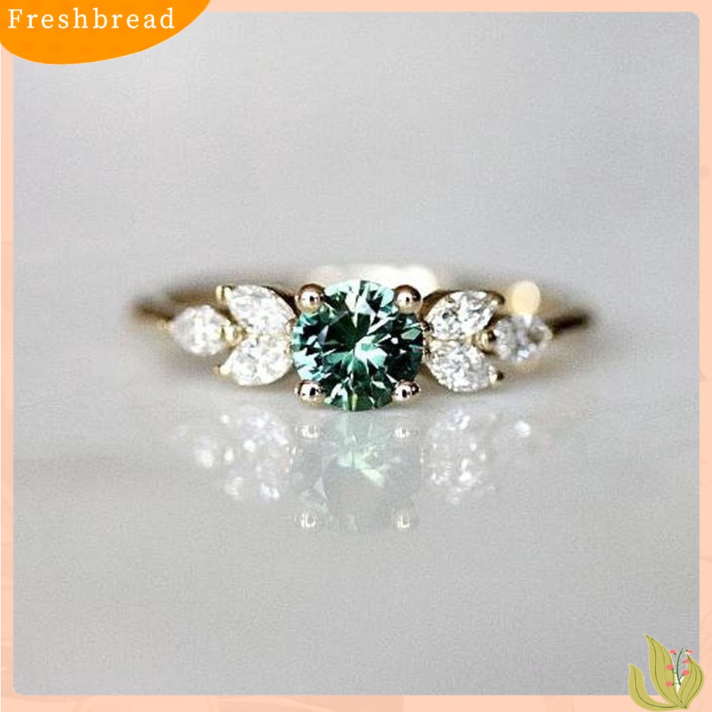 &lt; Freshbread &gt; Lady Finger Ring Indah Berlian Imitasi Hijau Cubic Zircon Female Ring Untuk Pernikahan