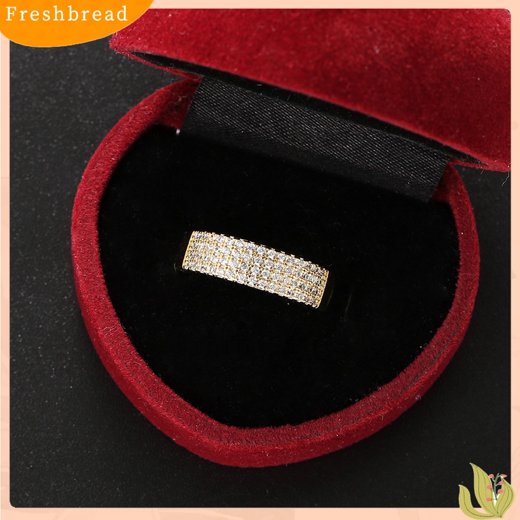 &lt; Freshbread &gt; Wanita Cincin High-end Stainless Indah Antikarat Kokoh Tidak Luntur Berlian Imitasi Mengkilap Permukaan Halus Colorfast Lady Finger Ring Hadiah