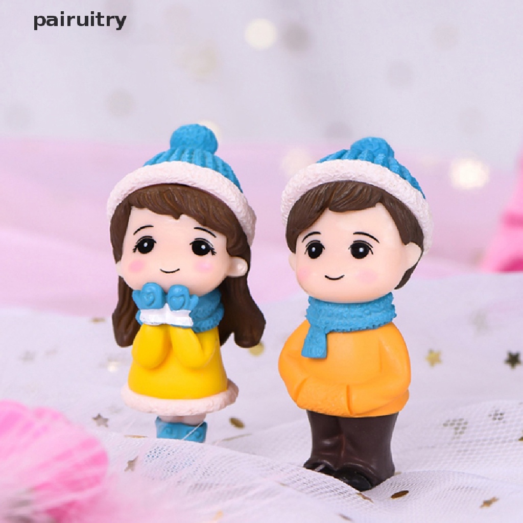 Prt 2pcs/set Boneka Pecinta Mini Model Angka Patung Taman Peri Pemandangan Mikro PRT