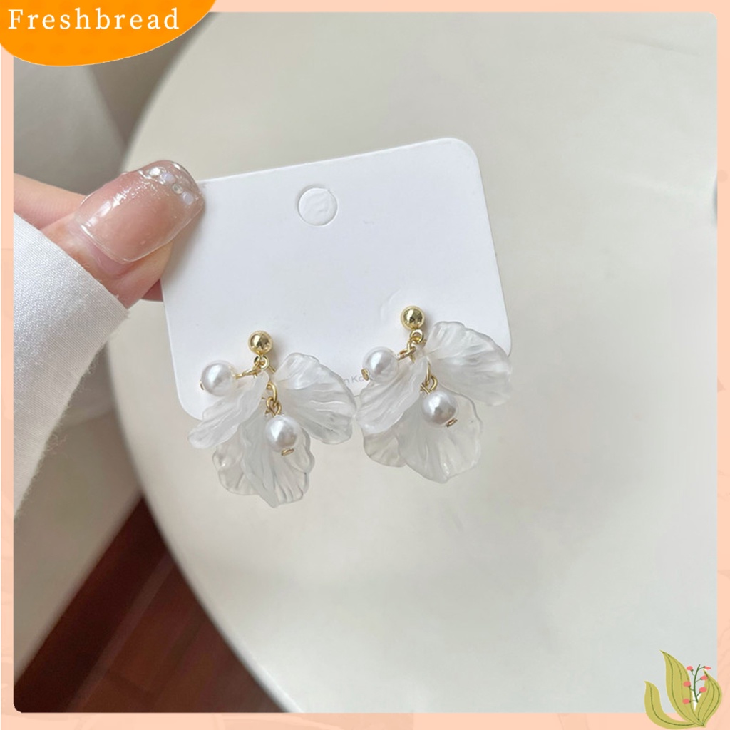 &lt; Freshbread &gt; 1pasang Anting Elegan Semua Pertandingan Pengerjaan Halus Shiny Eye-catching Dress Up Bentuk Bunga Aksesoris Fashion Canggih Untuk Kehidupan Sehari-Hari