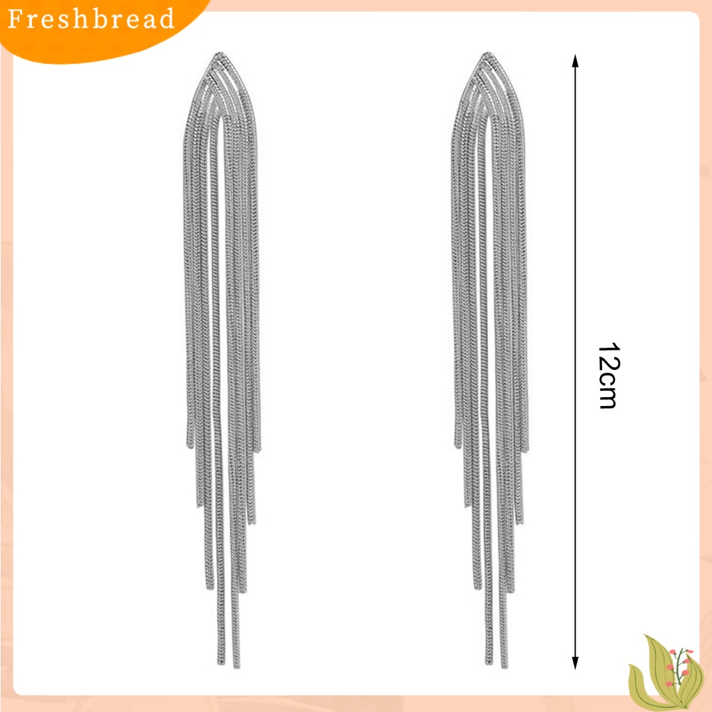 &lt; Freshbread &gt; 1pasang Anting Menjuntai Elegan Hypoallergenic Minimalis Temperamen High Gloss Hadiah Fashion Perhiasan Bohemian Logam Jumbai Wanita Drop Earrings Untuk Harian