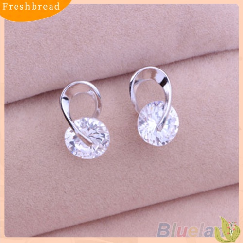 &lt; Freshbread &gt; Hadiah Perhiasan Wanita Mempesona Cubic Zirconia CZ Ear Studs Cocktail Earrings