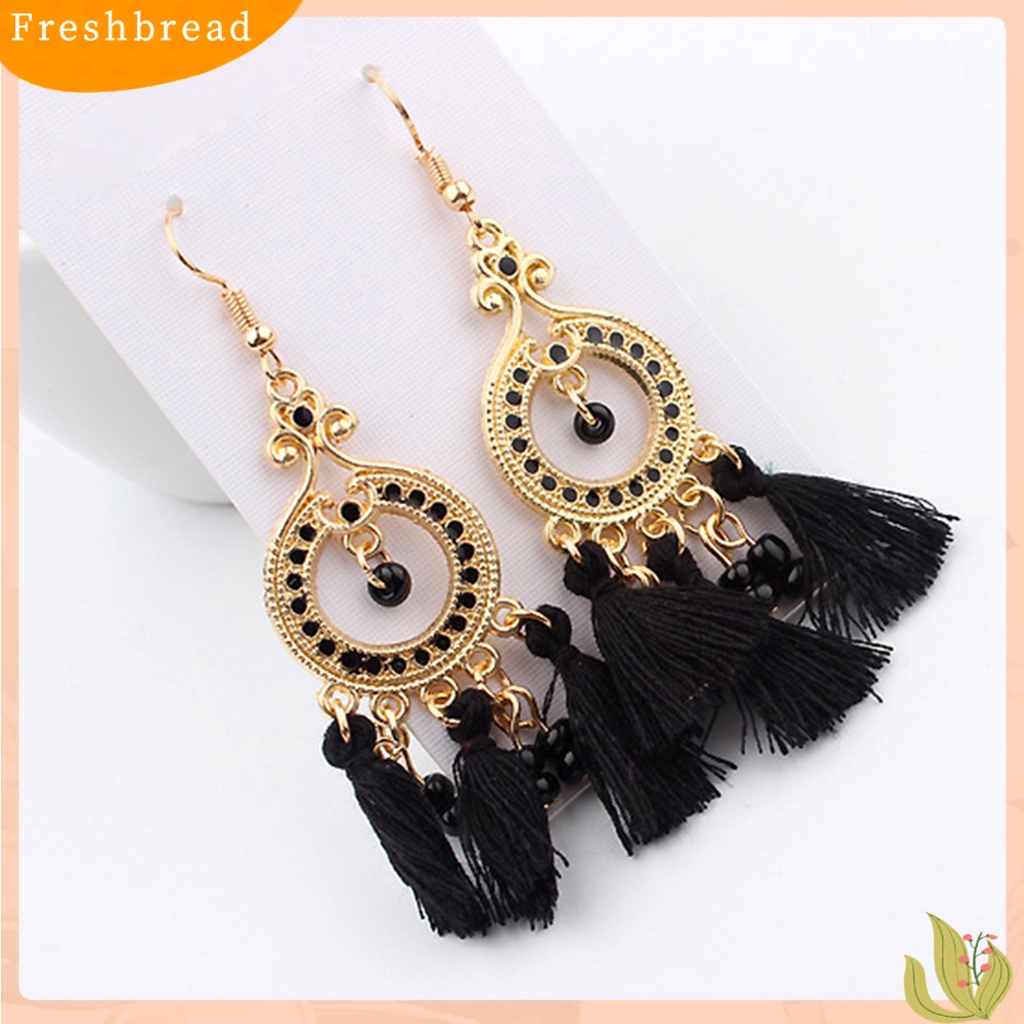 &lt; Freshbread &gt; Anting Gaya Bohemian Rumbai Paduan Indah Drop Menjuntai Anting Kait Untuk Wanita