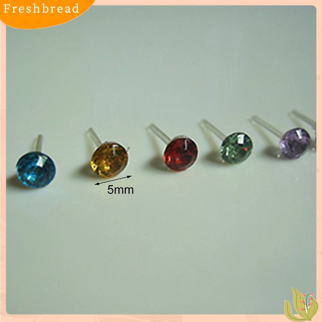 &lt; Freshbread &gt; 20pasang Anting Tusuk Berlian Imitasi Hias Perhiasan Cantik Bebas Alergi Ear Studs Untuk Pesta