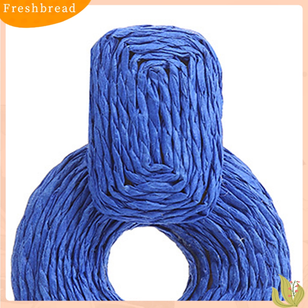 < Freshbread > 1pasang Anting Wanita Bentuk Bulat Warna Senada Perhiasan Gaya Liburan Lingkaran Untuk Pantai