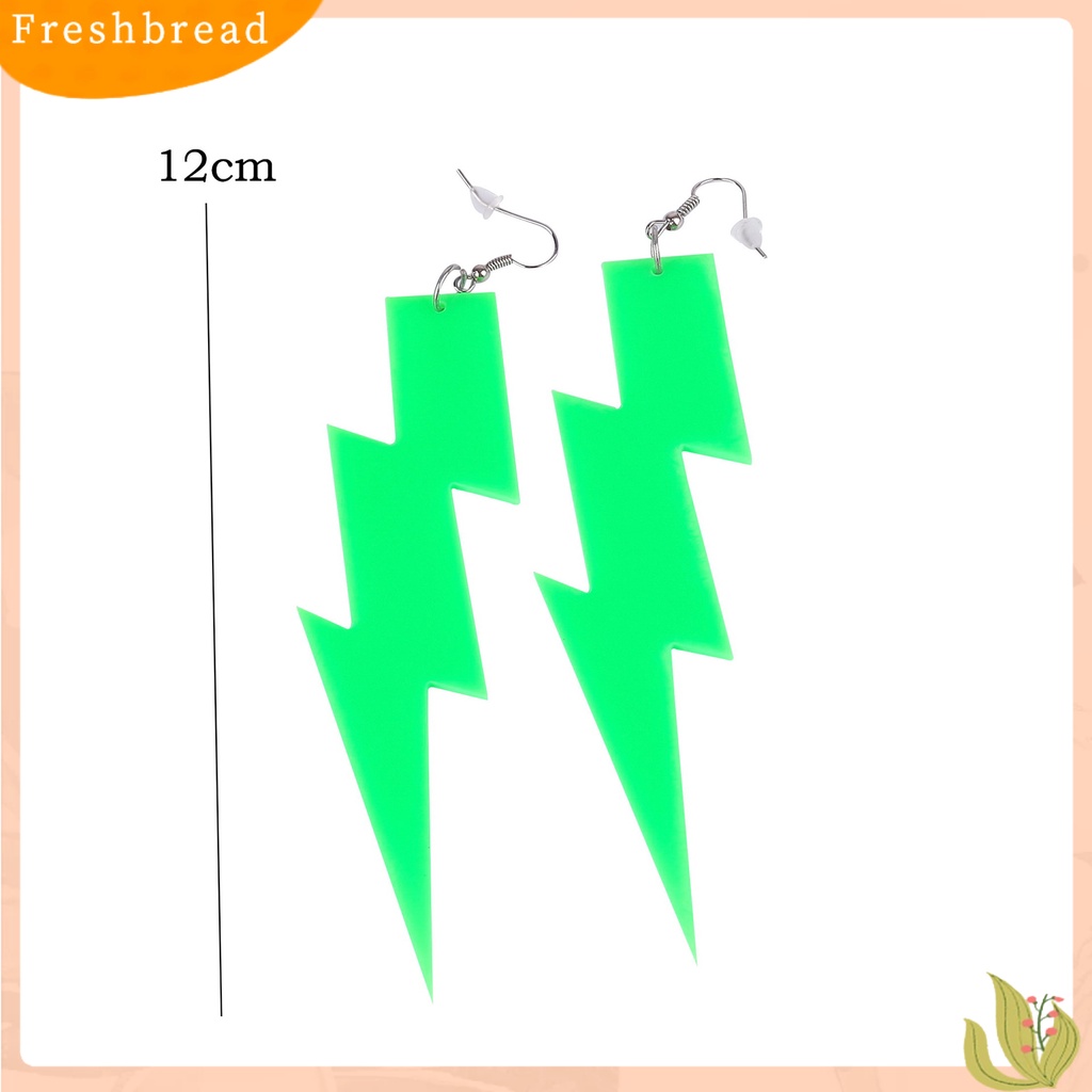 &lt; Freshbread &gt; 1pasang Anting Menjuntai Bentuk Petir Fluorescence Jewelry All Match Anting Kait Ringan Untuk Pakaian Sehari-Hari