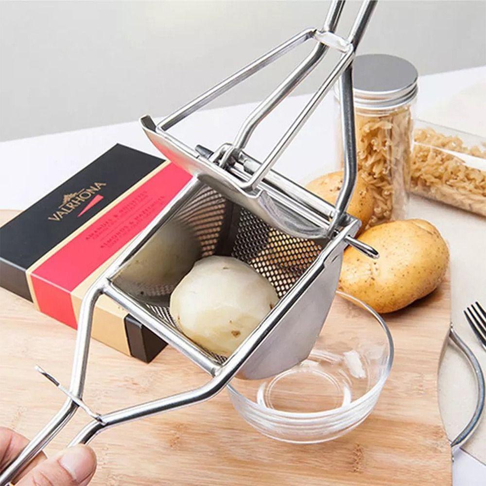 [Elegan] Alat Press Kentang Mudah Dibersihkan Multifungsi Buah Stainless Steel Sayur Garlic Press