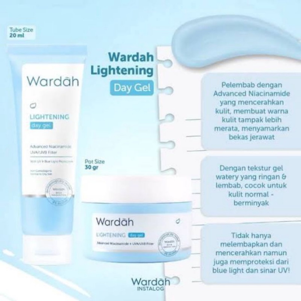 WARDAH Lightening Day Gel Advanced Niacinamide 20ml &amp; 30gr - Apple_Kosmetik