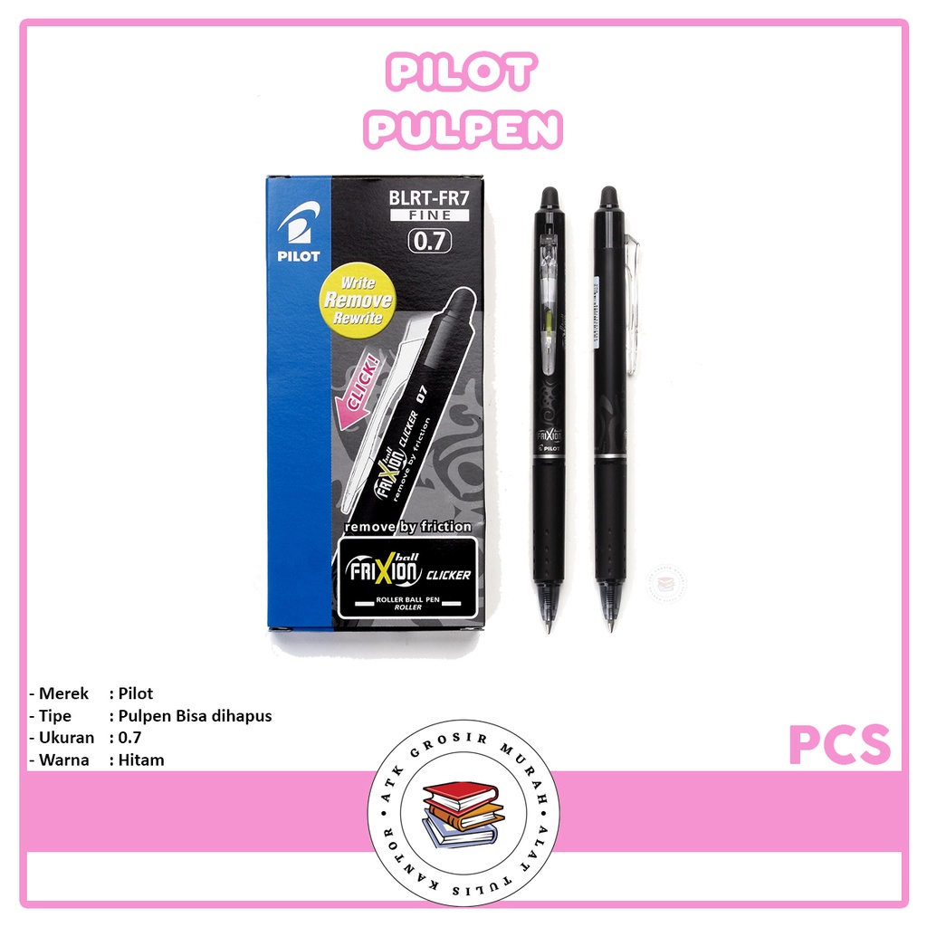 

PILOT - Pen Frixion 0.7 Hitam Black - Pcs