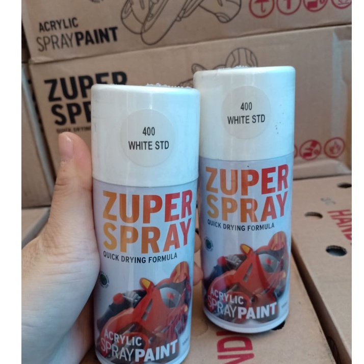 Zuper Spray Paint Pilok Pilox Warna White STD / Putih Standard / Putih Susu (P 400) 150cc/150ml