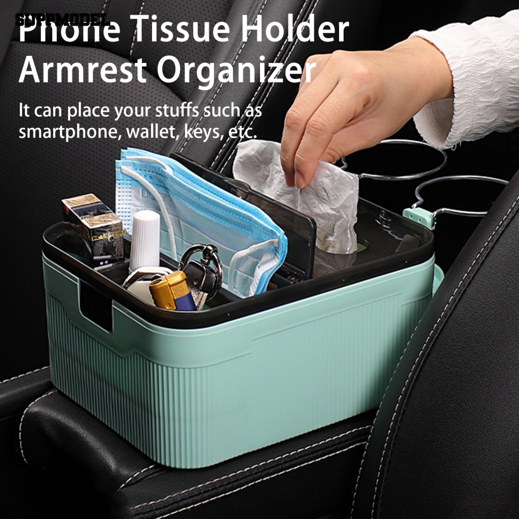 Suppmodel Kotak Penyimpanan Mobil Hemat Tempat Perlengkapan Mobil Auto Console Organizer Holder Dengan Cup Holder Lipat