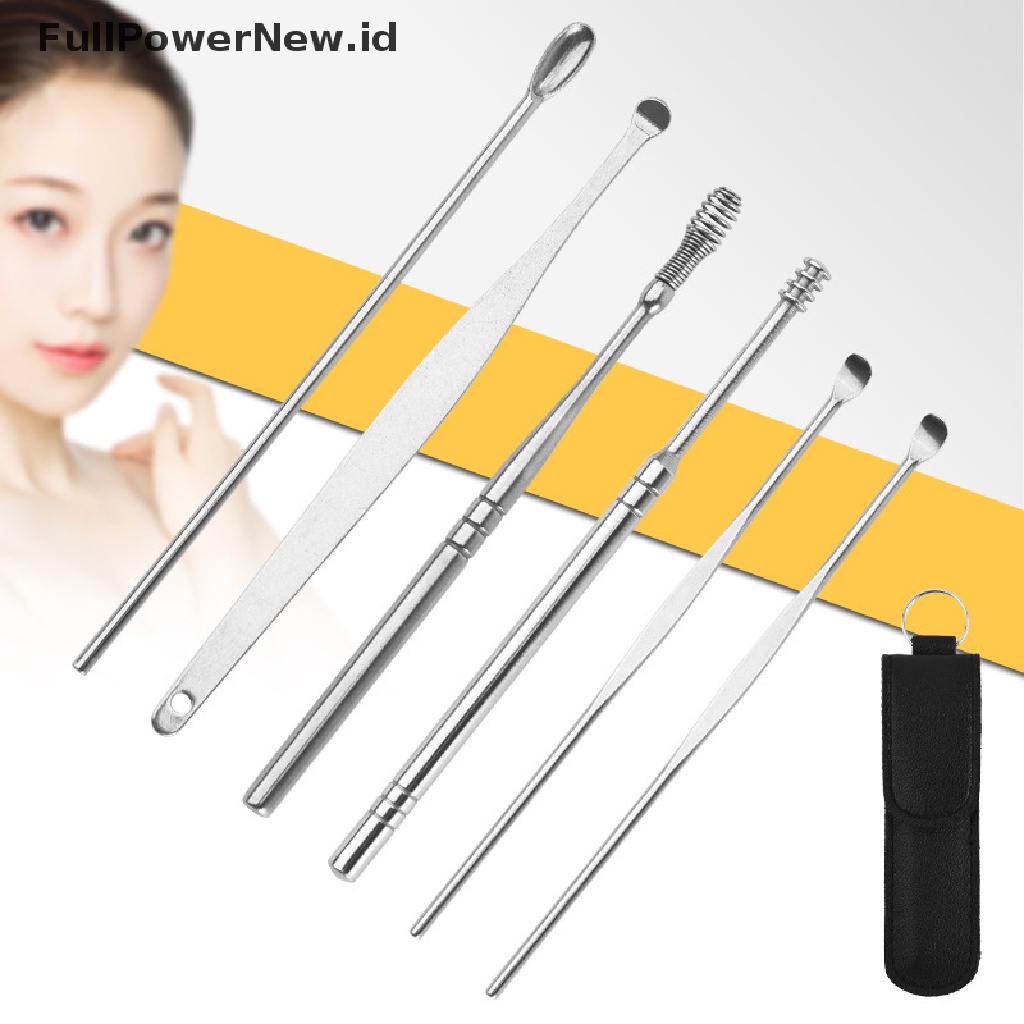 Power 6PCS/Set Ear Wax Pickers Earpick Wax Remover Sendok Kuret Telinga Alat Pembersih Telinga ID