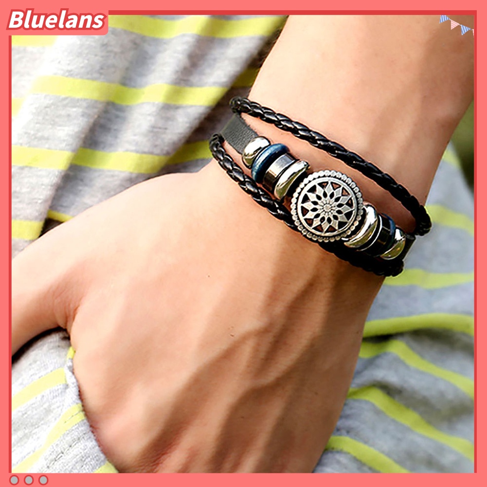 {In Stock} Wanita Pria Kulit Imitasi Lucu Keren Dikepang Cuff Gelang Perhiasan Punk Wristband