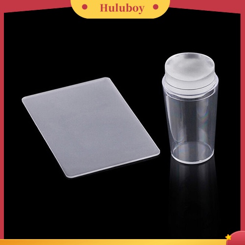 {in Stock} 2in1 Clear Jelly Nail Art Stamping Kit Soft Stamper+Scraper Alat Manicure