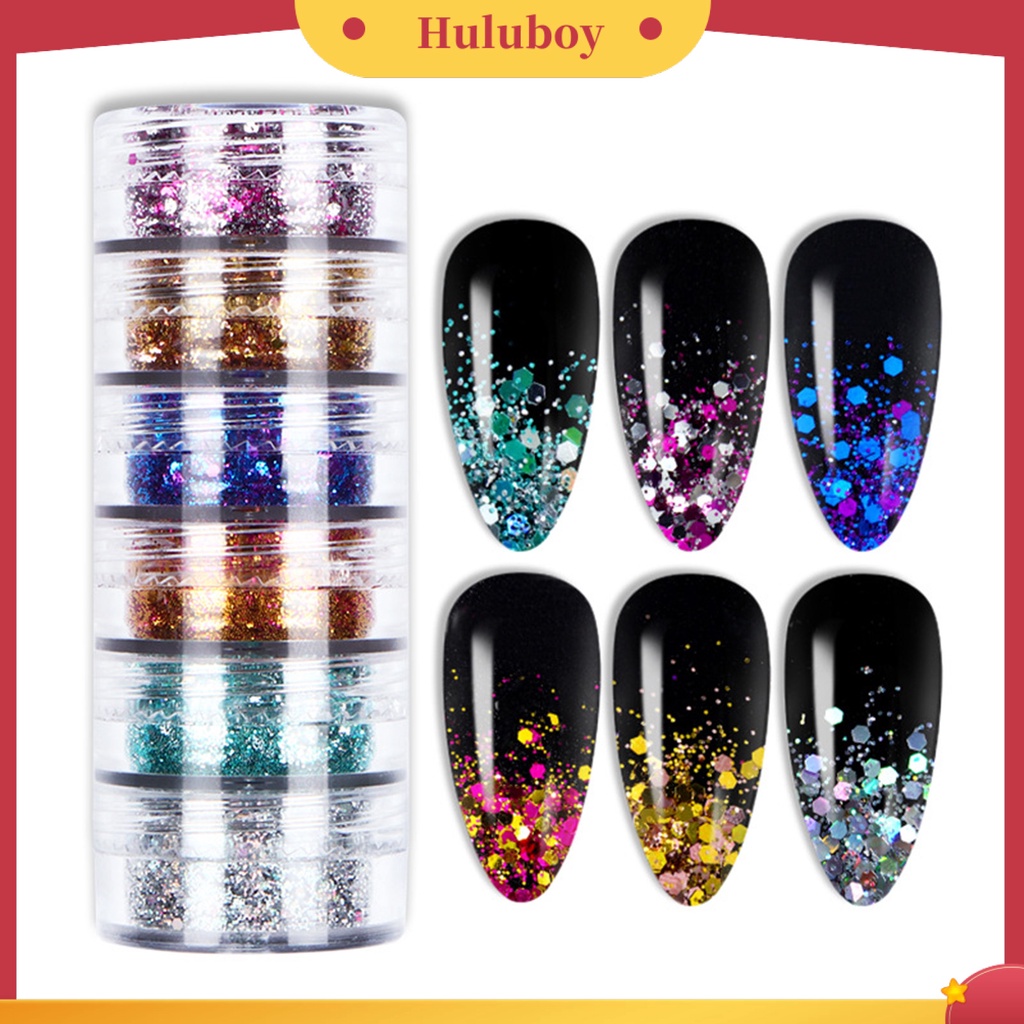 {In Stock} 1set Nail Sequin Warna Hidup Banyak Gaya PET DIY Nail Glitters Sequin Craft Nail Art Painting Gadget Perlengkapan Kecantikan
