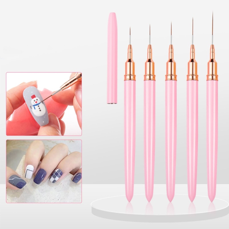 Siy Kuas Liner Nail Art Set Kuas Lukis Kutek Nail Art Pena Gambar