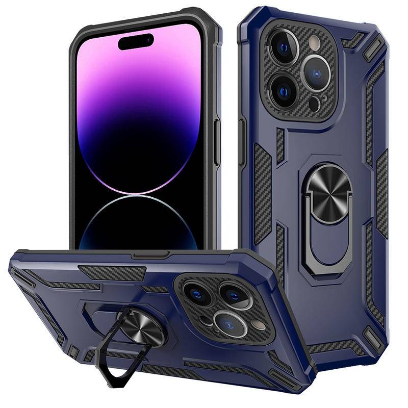 IPHONE Casing Ponsel Armor Heavy Duty Untuk Iphone14 13 12 Pro Max 360derajat Rotate Kickstand Magnetic Shockproof Metal Ring Cover Untuk Iphone11