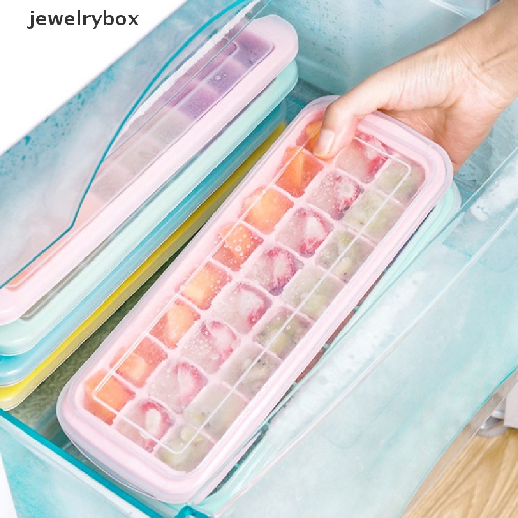 [jewelrybox] 24/36grids Ice Tray Silicone Es Sarang Lebah Es Batu Kotak Es Krim Dengan Tutup Butik