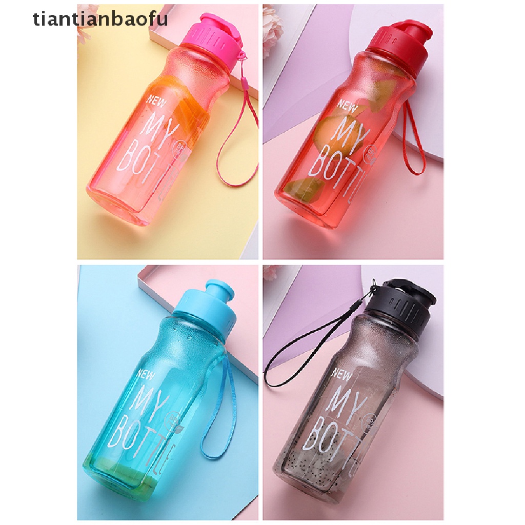 [tiantianbaofu] Cangkir Air Sport Botol Air Pasangan Cangkir Air Plastik Portable Hadiah Mug Butik