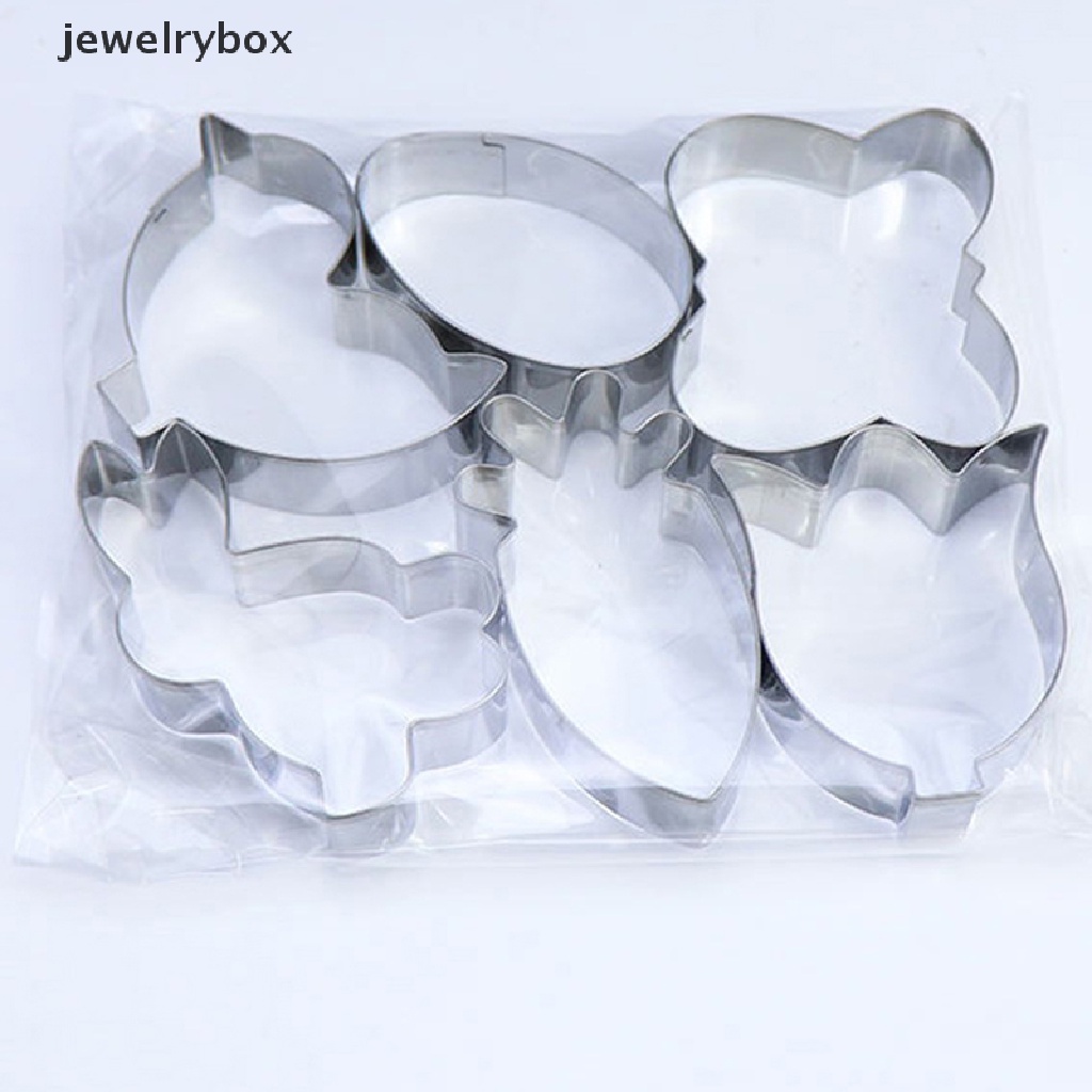 [jewelrybox] 6 Pcs Stainless Steel Paskah Cookie Pemotong Wortel Kelinci Telur Perangko Cetakan Butik