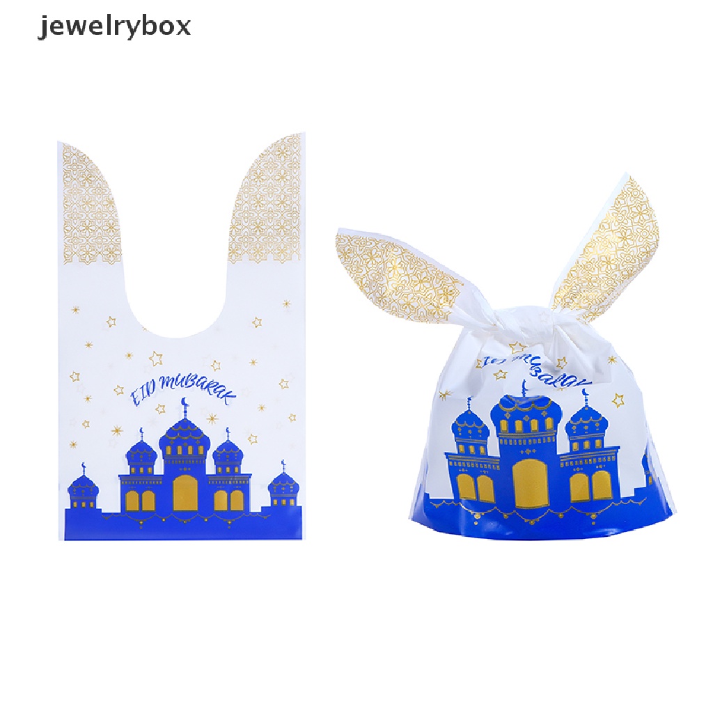 [jewelrybox] 50pcs Eid Mubarak Rabbit Ear Bags Candy Gift Bags Paket Festival Butik Ramadhan