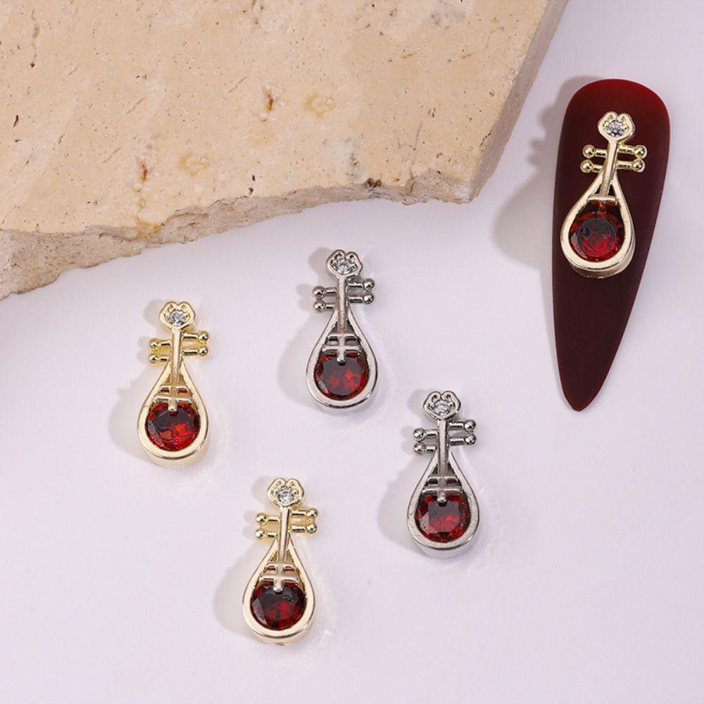 Mxbeauty Aksesoris Kuku Emas Perak 5pcs Berlian Imitasi Alloy Lute Zircon Hiasan Kuku
