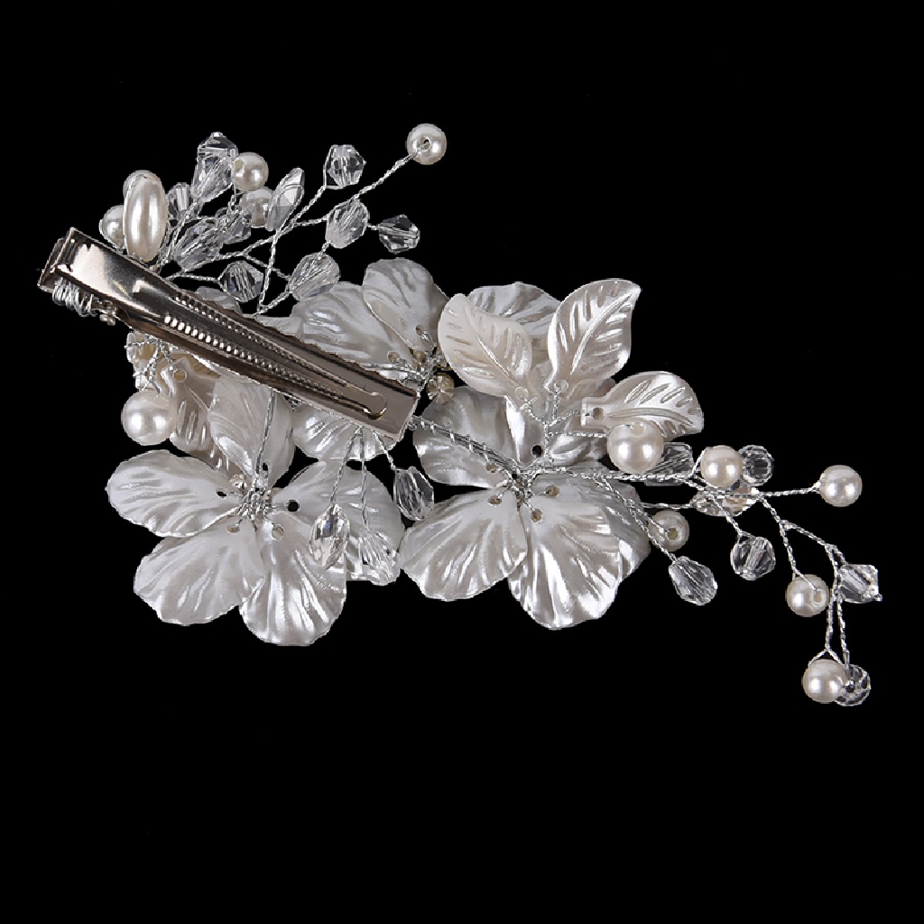 (hot) Bridal Kristal Mutiara Bunga Hair Clip Perhiasan Rambut Pernikahan Aksesori Rambut//